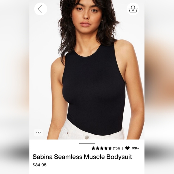 Dynamite Sabina Muscle Seamless Bodysuit - Black - Medium - Picture 6 of 6